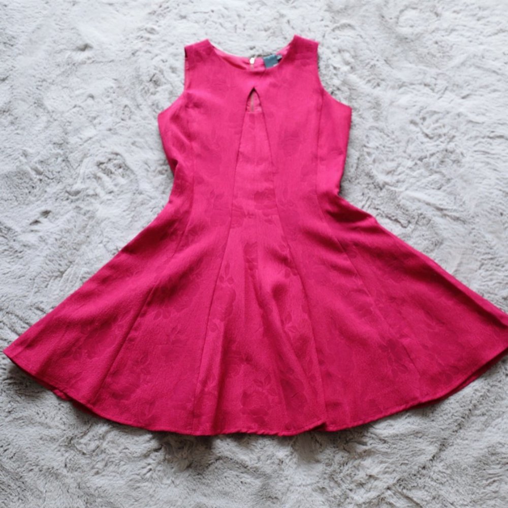 Gabby Skye Brocade Fit & Flare Floral Dress